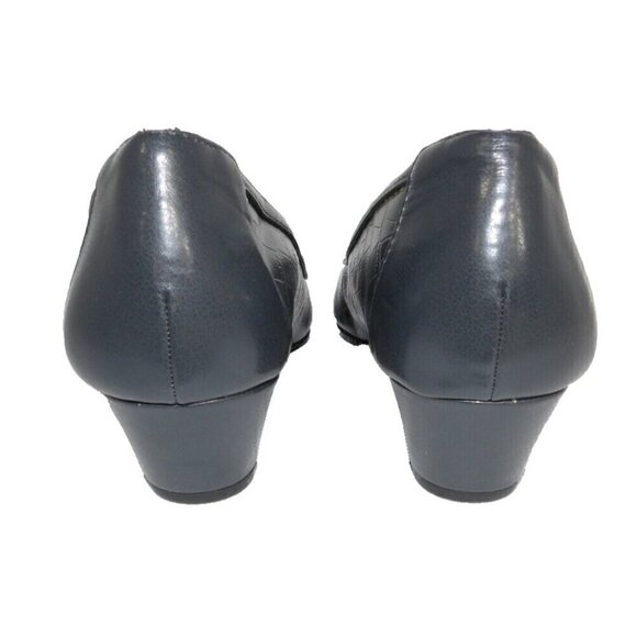 EASY STREET dark gray 2" heel pumps, shoes man made materials women's size 8 M - Picture 2 of 7